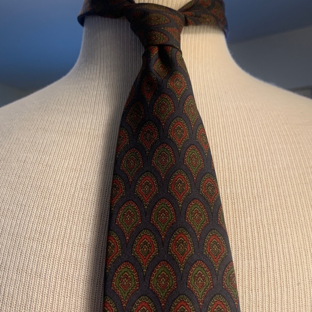 MARIANO RUBINACCI FOR LOUIS,BOSTON LUXURY DESIGNER CHOCOLATE BROWN SILK NECKTIE - Picture 3 of 15